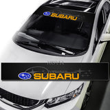 Universal 86" x 4" Carbon Look Side Skirt Extension Rocker Splitters Diffuser Lip 6pcs with Subaru Carbon Fiber Windshield Banner