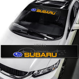 2015-2021 Subaru WRX STi CS-Style Real Carbon Fiber 3-Piece Front Bumper Body Spoiler Splitter Lip Kit with Carbon Fiber Windshield Banner