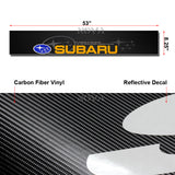 Universal 59" x 4" Painted Black Side Skirt Extension Rocker Splitters Diffuser Lip 6pcs with Subaru Carbon Fiber Windshield Banner