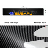 Universal 59" x 4" Painted White Side Skirt Extension Rocker Splitters Diffuser Lip 6pcs with Subaru Carbon Fiber Windshield Banner