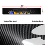 Universal 59" x 4" Black Side Skirt Extension Rocker Splitters Diffuser Lip 6pcs with Subaru Carbon Fiber Windshield Banner