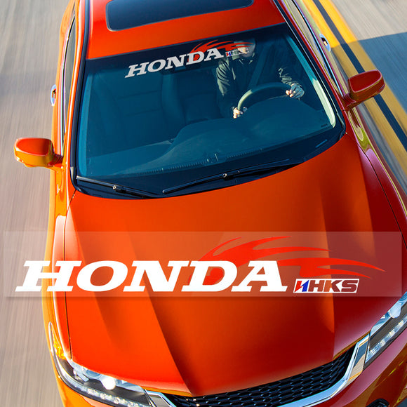 Front Window Windshield Non-Fading Vinyl Banner For HONDA HKS Racing Decal Sticker