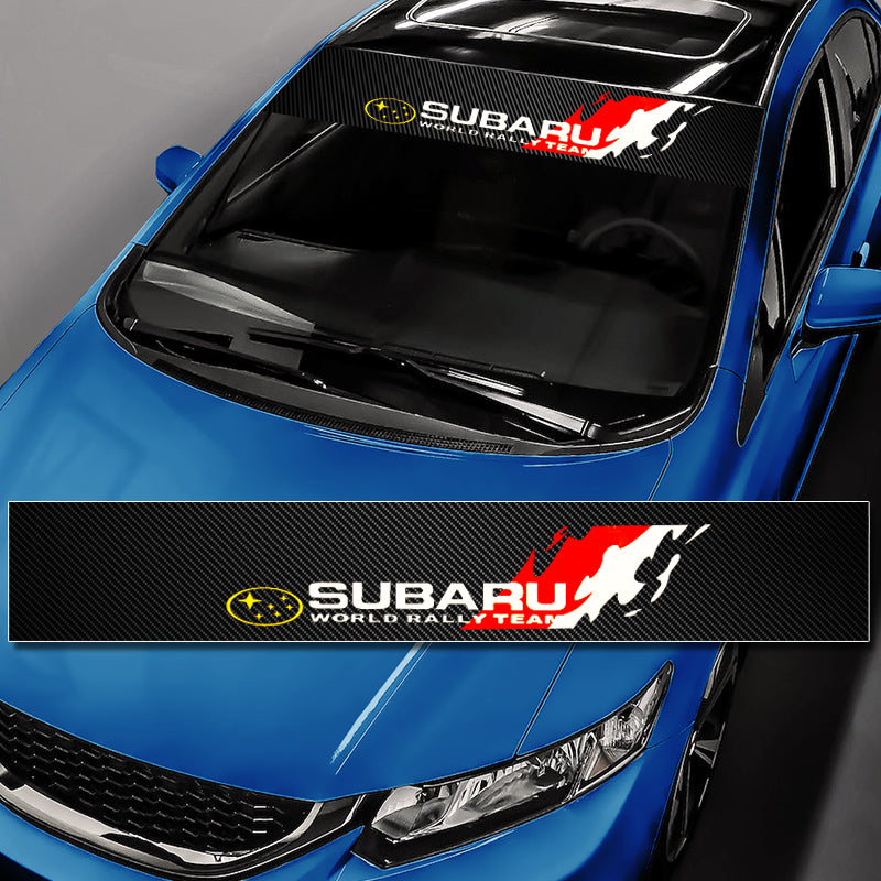 Subaru RALLY Carbon Fiber Windshield Vinyl Banner Decal Sticker ...