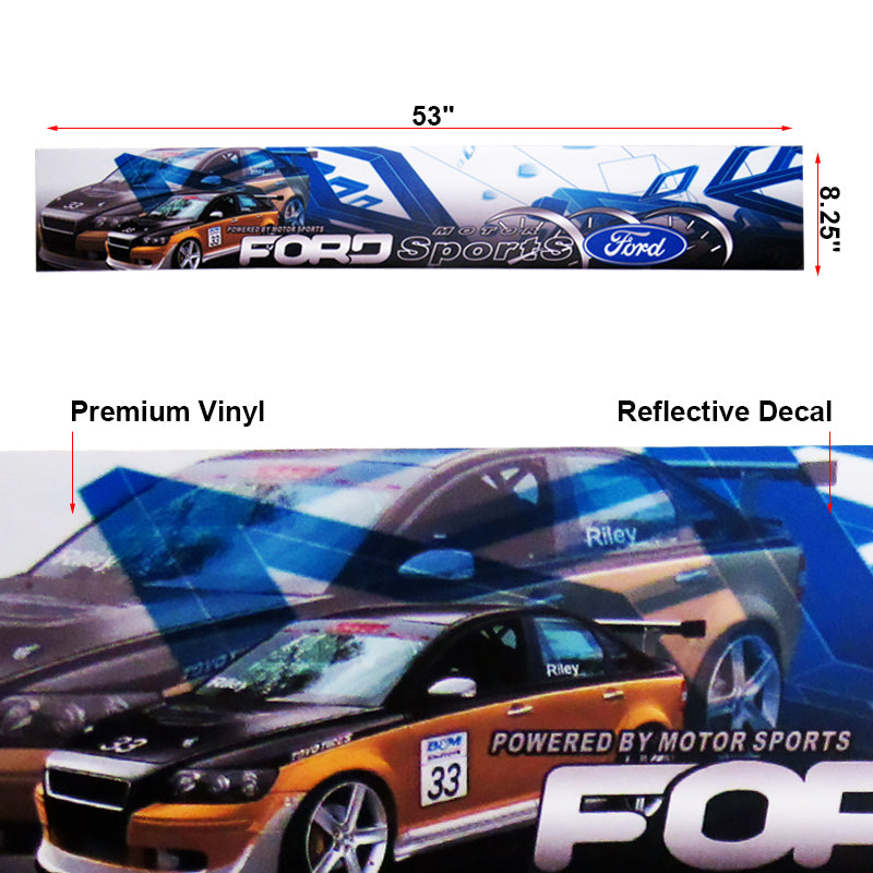 For FORD SPORTS FORD RACING Car Window Windshield Vinyl Banner Decal S ...