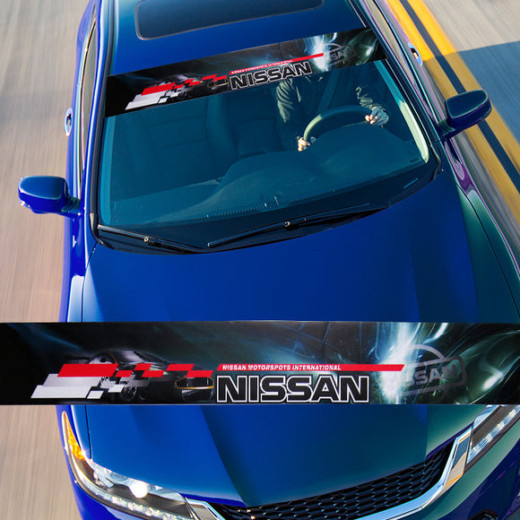 For NISSAN NISMO GT-R MOTORSPORTS Car Window Windshield Vinyl Banner Decal Sticker