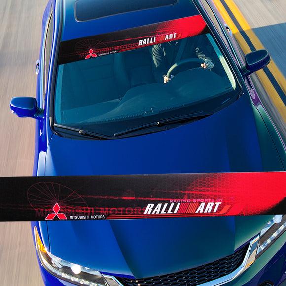 Mitsubishi RALLIART Racing Front Window Windshield Vinyl Banner Decal Sticker