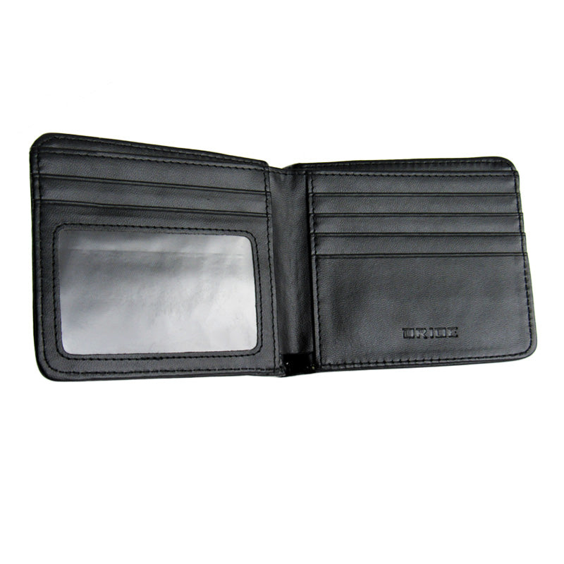 BRIDE Racing Style Gradation Leather & Fabric Wallet – Custom Stitched, Unisex