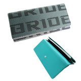 Bride Gradation Teal Leather Trifold Clutch