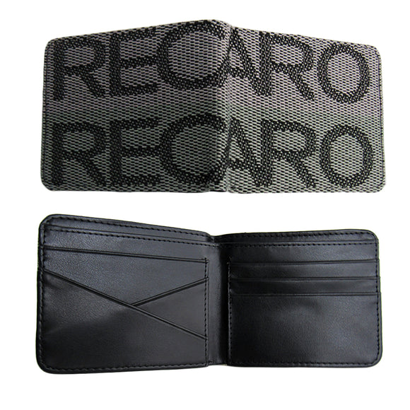 Custom JDM RECARO Racing Bifold Stitched Fabric Seat Leather Gradation Wallet