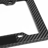 Mugen Carbon Fiber Look ABS License Plate Frame with Emblem x2