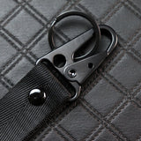 For JEEP Racing Universal Keychain Metal Key Ring Hook Strap Black Nylon Lanyard x2
