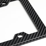 Mitsubishi Ralliart Carbon Fiber Look ABS License Plate Frame with Emblem x2