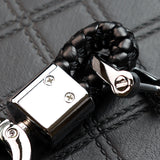 Toyota Small Black BV Style Calf Leather Keychain