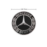 Mercedes-Benz Classic Black Wheel Center Hub Caps 4 PCS Emblem 75MM Laurel Wreath with Screw Caps Cover Set