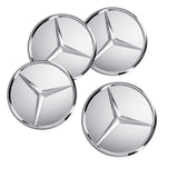 4 PCS Mercedes-Benz Mirror Silver Wheel Center Hub Caps Emblem 75MM Laurel Wreath