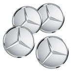 4 PCS Mercedes-Benz Mirror Silver Wheel Center Hub Caps Emblem 75MM Laurel Wreath