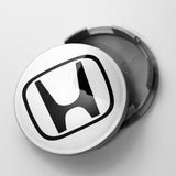 Honda Set of Four Silver and Black Wheel Center Caps (69mm)