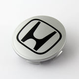 Honda Set of Four Silver and Black Wheel Center Caps (69mm)