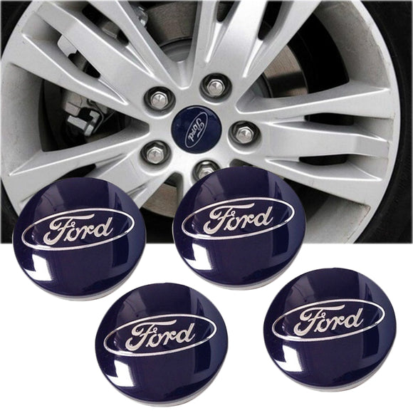 4pcs BLUE Wheel Center Hub Caps Emblem Rim Hubcap Cover 54mm for Ford 6M21-1003-AA