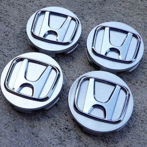 4PCS Wheel Center Caps Honda 3D Chrome Logo 69 MM / 2.72" -H2- Accord Civic NEW