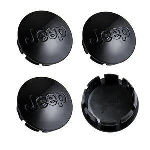Jeep 4 pcs Wheel Center Hub Caps Black, Mirror, 55mm 2.2", Fits 2002 - 2011