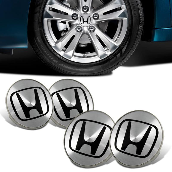Honda Set of Four Silver Wheel Center Caps (69mm )
