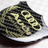 Audi Gold 3D Carbon Fiber Emblem Sticker x2