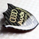 Audi Gold 3D Carbon Fiber Emblem Sticker x2