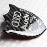 Audi Silver 3D Carbon Fiber Emblem Sticker x2