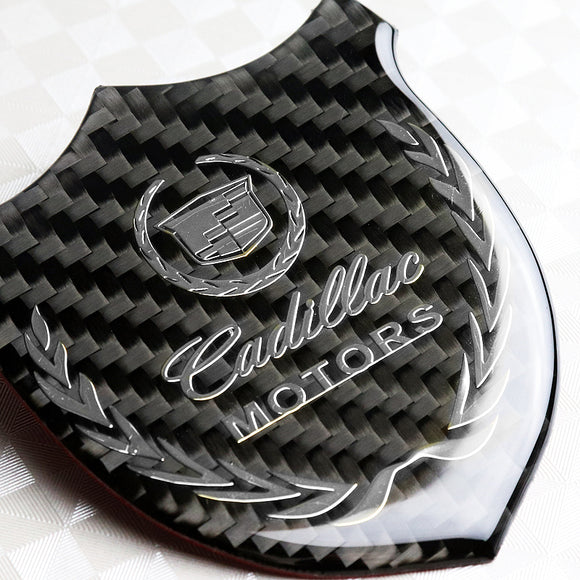 Cadillac Silver 3D Carbon Fiber Emblem Sticker