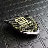 Honda Gold 3D Carbon Fiber Emblem Sticker x2