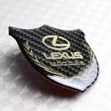 Lexus Gold 3D Carbon Fiber Emblem Sticker x2
