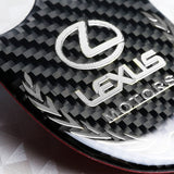 Lexus Silver 3D Carbon Fiber Emblem Sticker x2