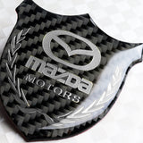 Mazda Silver 3D Carbon Fiber Emblem Sticker x2