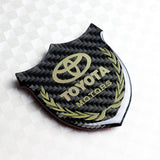 Toyota Gold 3D Carbon Fiber Emblem Sticker x2