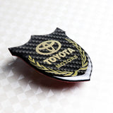 Toyota Gold 3D Carbon Fiber Emblem Sticker x2