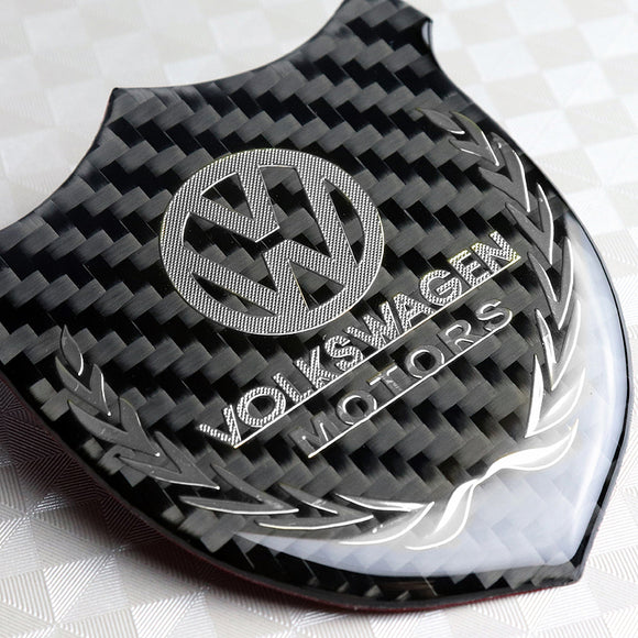 Volkswagen Silver 3D Carbon Fiber Emblem Sticker