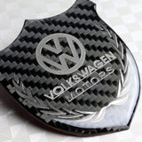 Volkswagen Silver 3D Carbon Fiber Emblem Sticker x2