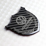 Volkswagen Silver 3D Carbon Fiber Emblem Sticker x2