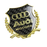 Carbon Fiber Metal Car Front Body Trunk Rear Side Emblem Gold Sticker For AUDI X2