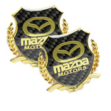 Carbon Fiber Metal Car Front Body Trunk Rear Side Gold Emblem Sticker for Mazda X2