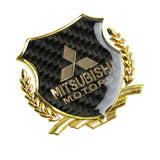 Carbon Fiber Metal Car Front Body Trunk Rear Side Gold Emblem Sticker for MITSUBISHI X2