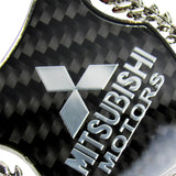 Carbon Fiber Metal Car Front Body Trunk Rear Side Silver Emblem Sticker for MITSUBISHI X2