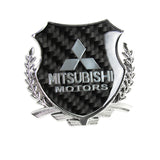 Carbon Fiber Metal Car Front Body Trunk Rear Side Silver Emblem Sticker for MITSUBISHI X2