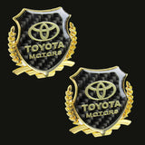 Carbon Fiber Metal Car Front Body Trunk Rear Side Emblem Gold Sticker for TOYOTA X2
