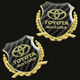 Carbon Fiber Metal Car Front Body Trunk Rear Side Emblem Gold Sticker for TOYOTA X2