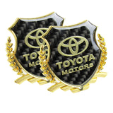 Carbon Fiber Metal Car Front Body Trunk Rear Side Emblem Gold Sticker for TOYOTA X2