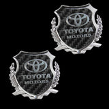 Carbon Fiber Metal Car Front Body Trunk Rear Side Emblem Silver Sticker for TOYOTA X2