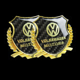 Carbon Fiber Metal Car Front Body Trunk Rear Side Emblem Gold Sticker For VOLKSWAGEN X2