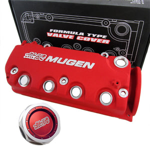 Mugen Red Engine Valve Cover with Oil Cap for Honda Civic D16Y8 D16Y7 VTEC SOHC